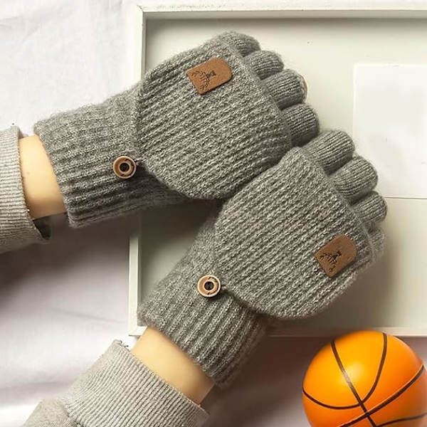 Strikkede Halvfingerhansker For Kvinner Menn Unisex Vinter Varme Berøringsskjermhansker Pustende Fingerløse Votter Strikkede G