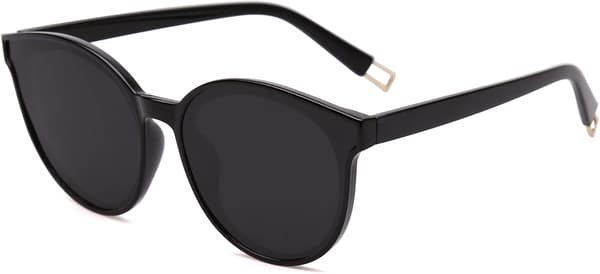 Oversized runde solbriller for kvinner og menn Black Grey 60 Millimeters