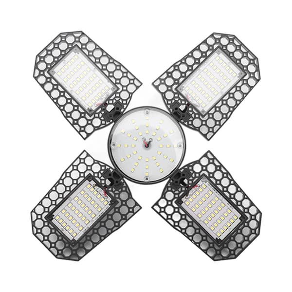 LED Garagelys Foldbare 4 Blade 100W Høj Lysstyrke Energibesparende E27 Loftslampe til Garage Værksted 85-265V
