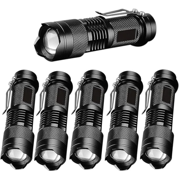 3-tilaa LED-taskulamppu Tactical Light säädettävä zoom valo (musta) 5kpl