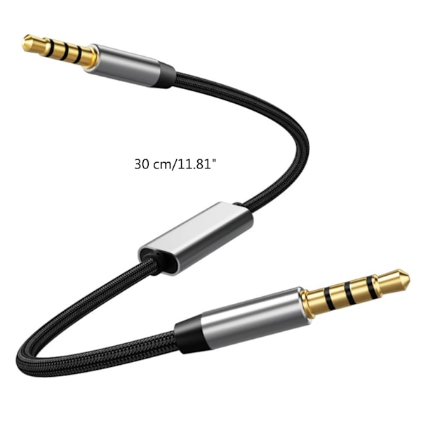 Audional kabel 3,5 mm han til han bil AUX forlængerledning 4-polet højttaler tabletter stereo MP4 MP5 audional ledning