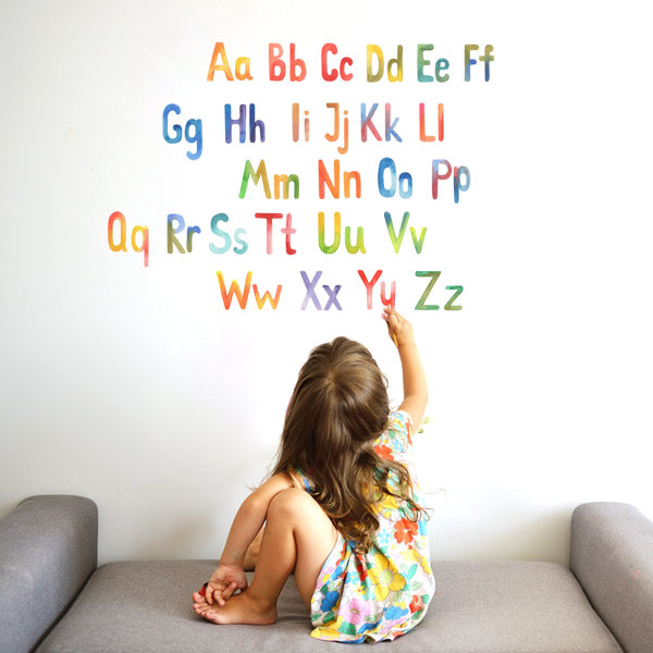 Klistermärken Alfabetsdekaler - Väggdekaler för klassrum - ABC-väggdekaler - Väggdekaler - Väggdekaler för barn ABC-bokstäver
