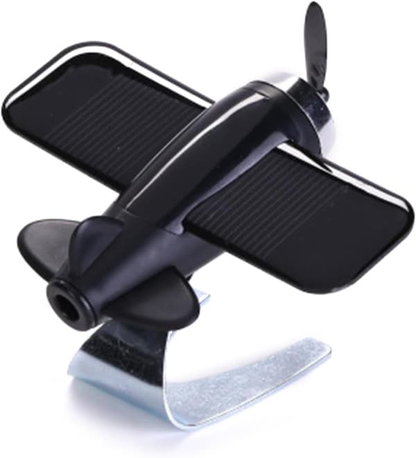 Bil Lufterfrisker, Bil Aromaterapi Diffuser med Solroterende, Renser Lugte, Lindrer Stress, Sol Fly Model Lufterfrisker til Bil Black color