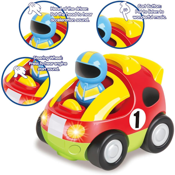 Imports Min Första Cartoon RC Racebil Radiofjärrkontroll Leksak för Baby, Småbarn, Barn Red