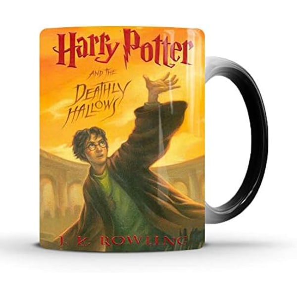 Varmefargeskiftende krus, WmanCok 11 oz magisk keramisk kopp for kaffe te melk, Harry Potter Bok 7 bilde avslørt når varm væske tilsettes