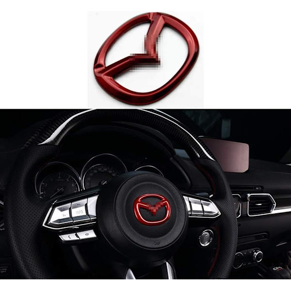 MAXDOOL Punainen ohjauspyörän kannen tarra paljettikehys Mazda 3 6 CX-3 CX-5 CX-9 sisätilojen lisävarusteet (punainen)