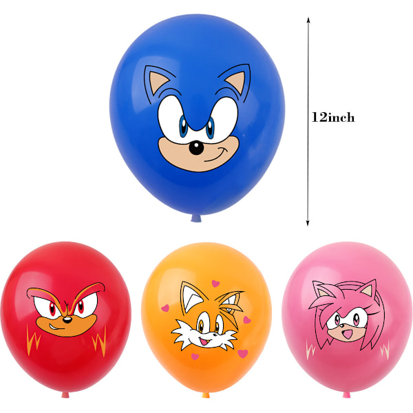 32 stk. 12 tommers ballonger bursdagsfestdekorasjoner Inkluderer 4 stiler trykt Ideell for barnas festdekorasjoner Tjenester (blå+rød+oransje+rosa)