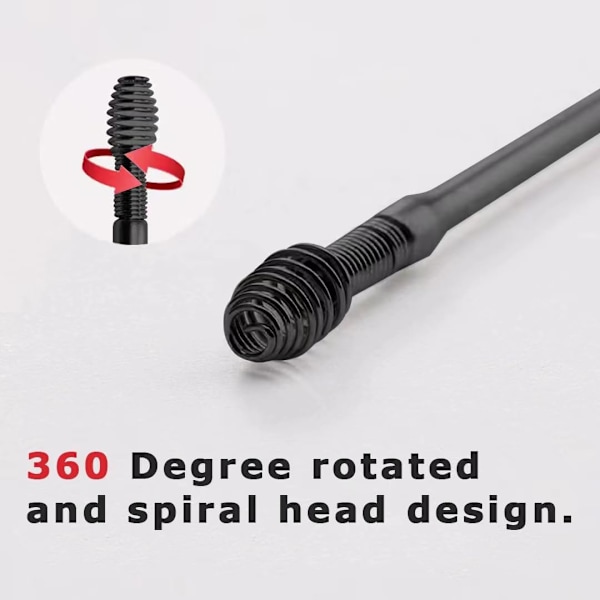 Spiral Ørerenser Spiral Ørevoksfjerner Ørevoksrensesæt Ørevoksfjernelsessæt Metal Ørerenser Dobbeltsidet Spiralskraber Ørerengøringssæt Sort Black