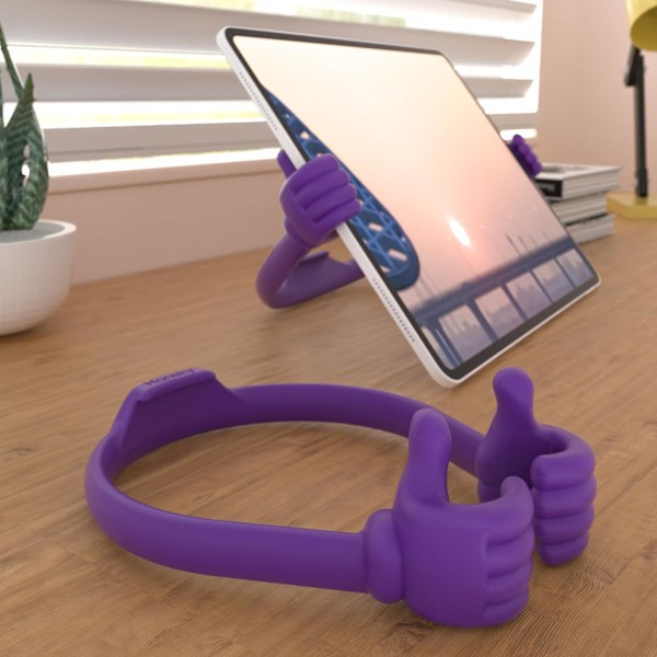 Thumbs Up 2-pakks nettbrettstativ, nettbrettstativholder for skrivebord, nettbrettstativ kompatibel med iPad-serien, Samsung Galaxy-faner Purple/Green Plus
