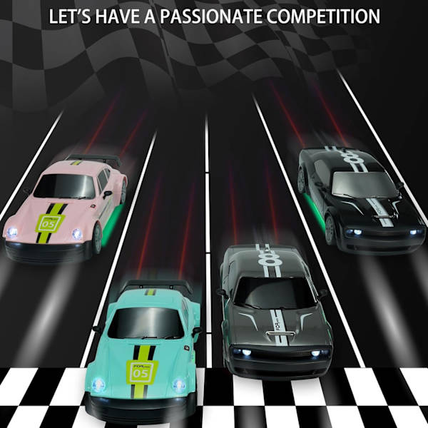 GoolRC RC Driftbil, 1:20 2.4GHz 4WD Hög Hastighet 20KM/H Racingbil Fordon, Utbytbara Driftdäck Racing Sport Leksaksbilar med LED-lampor
