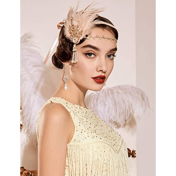 Flapper Art Deco Gatsby örhängen 20-tal Flapper Gatsby Accessoarer Vintage Wedding Dingle Pearl Earrings