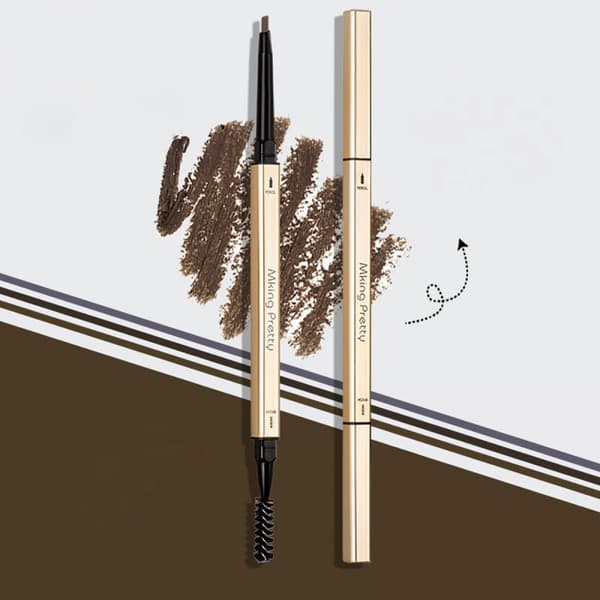 Precision Brow Pencil Ultra Fine Långvarig Dubbelanvändbar Ögonbrynspenna, Grå