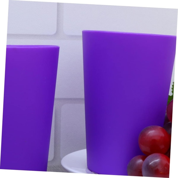 WJ 12 delar Juicekoppar Plast Festmuggar Plastkoppar Engångs Kiddush-koppar Engångsvattenkoppar Färgade vinglas Stapelbara juicekoppar purple size 1