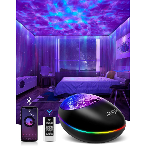 Mubarek Northern Lights Aurora Projector, 3 in 1 Night Light with White Noise, Timer, Bluetooth Speaker, Galaxy Light Skylight Space Light for Ceiling