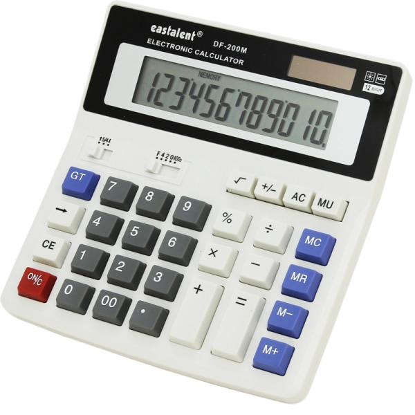 Stor knappkalkylator Kontorskalkylator, 12-siffrig stor LCD-skärm, Funktion Elektronisk kalkylator