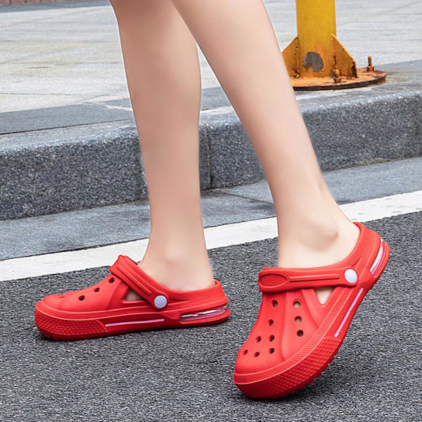 Kvinders Have Clogs Sko Casual Slippers Strand Sandaler Anti-Slip Pool Vandsko Hjemmesko Sommer Fodtøj red 10.5inch 7 Women/6 Men