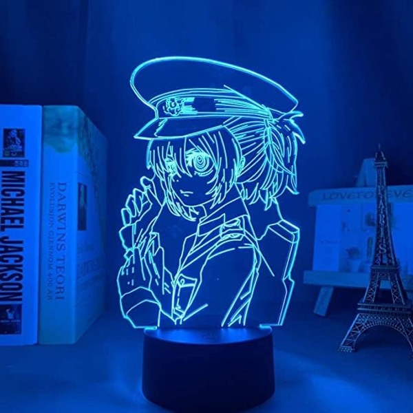 Anime Saga Van Tanya De Evil Konosuba Evil Degurechaff lamp Cool 3D Illusion Night Light Home Room Decor Acrylic LED Light Best Birthday, Festival Gif