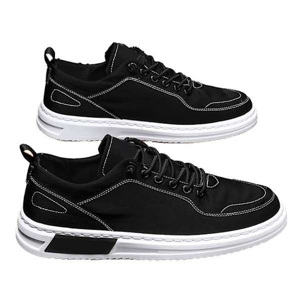 Herrsneakers Mjuk Gummisula Andningsbar Antihalk Lättvikt Stilren Herr Plimsolls för Resor Kontor Sport Black 40 EU