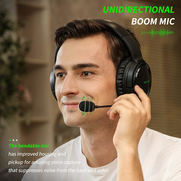 Gaming Headset med mikrofon for Xbox Series X|S Xbox One PS4 PS5 PC Switch, kablet Audifonos Gamer Hodetelefoner med mikrofon Xbox 1 Playstation 4|5 Black Green