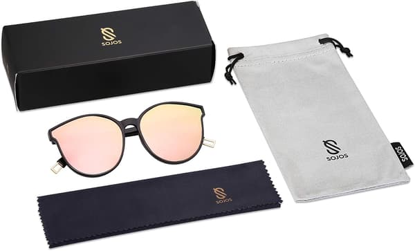Oversize runde solbriller til kvinder og mænd Black Pink 60 Millimeters