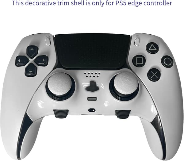 Dekorativ Trim Shell til PS5 Edge Controller Blød Berørings Shell Udskiftning til PS5 Edge Controller Plader Dæksel til Edge Controller (Hvid)