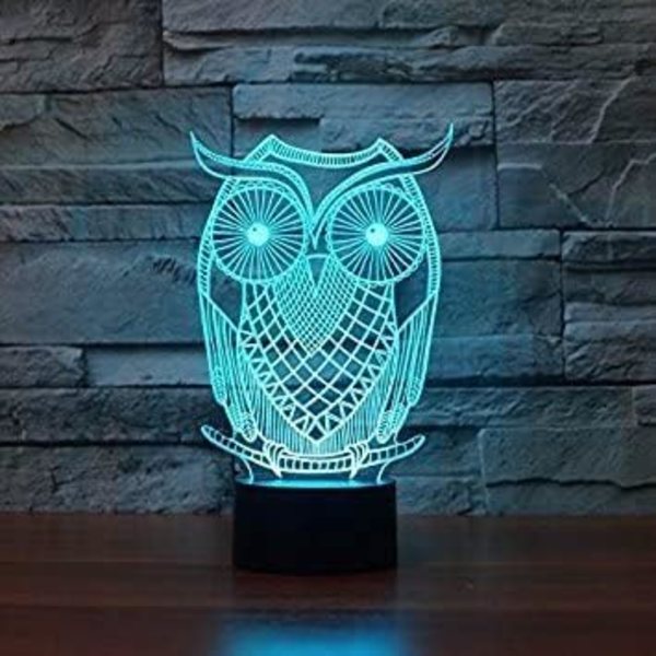 3D Ugle Ørn Natlys Bordskrive Optisk Illusion Lamper 16 Farveskiftende Lys LED Bordlampe Julegave Hjem Kærlighed Fødselsdag Børn Børn Dekoration Gave
