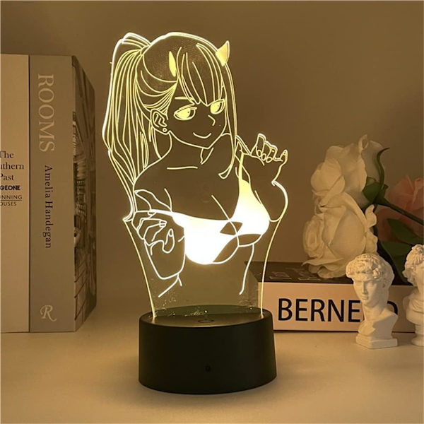 3D Illusionslampe Zero Two 02 Anime RGB 16 Farger med Fjernkontroll LED Nattelys Barn Jenter Soverom Dekor Sengelampe