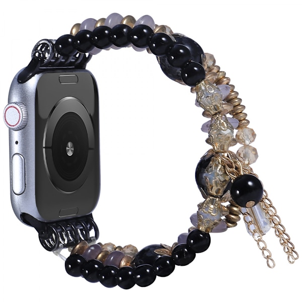 Boho Pärlband Kompatibelt med Apple Watch 41mm iWatch Serie 7/8, Handgjort Flerlager Pärl Elastiskt Stretchband Handled