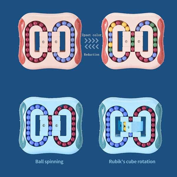 Roterende magiske bønnelegetøj Dekompression Roterende små perler Fidget Spinner Magiske terninglegetøj til unisex-børn Puslespil pædagogisk legetøj（Indigo）