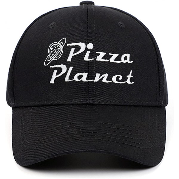 AVEKI Pizza Planet Hat Baseball Cap Broderi Pappa Hat Justerbar Bomull Voksen Sports Hat Unisex, Svart-1