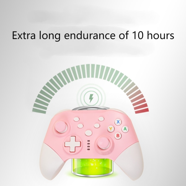 Switch Controller, Trådløs Switch Pro Controller til Switch/switch Lite/switch Oled, 6-akset Gyroskop og Dobbelt Vibration (Pink)
