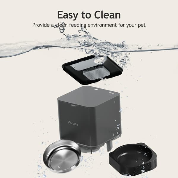 Automatiske kattematere - Tørrfôrdispenser med timer, tørkemiddelpose, programmerbar porsjonskontroll 4 måltider per dag, 10 sekunders stemmeopptaker Black Transparent 4L
