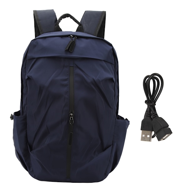 Man Ryggsäckar Lätt Laptop Business Resväska med USB Laddningsport för Skola Utomhus  Polyester Blue