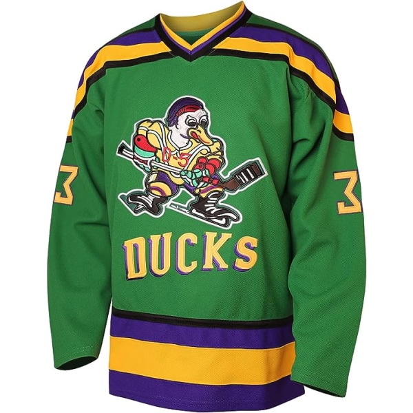 Herr Mighty Ducks 96 Charlie Conway 99 Adam Banks 33 Greg Goldberg Film Hockeytröja Grön 33  S