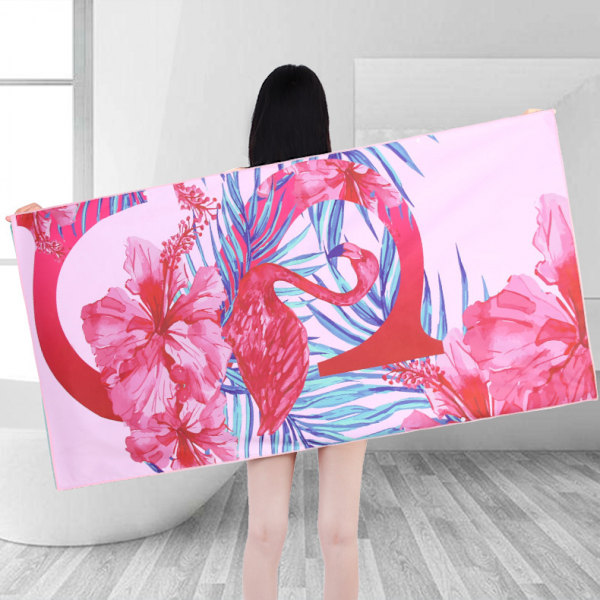 Överdimensionerad Flamingo Strandhandduk 28 x 59 tum Mjuka Badlakan för Kvinnor Present Reseblandning Kryssningsmåsten Semesterutrustning Saker