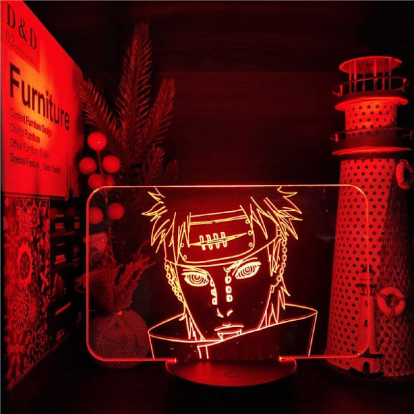 Japansk Anime Figur Itachi Uchiha Kakashi Jiraiya Lampor 3D Optisk Illusion Nattlampa Lampa Present för LED Jul Födelsedag Sovrum Dekorationspresenter