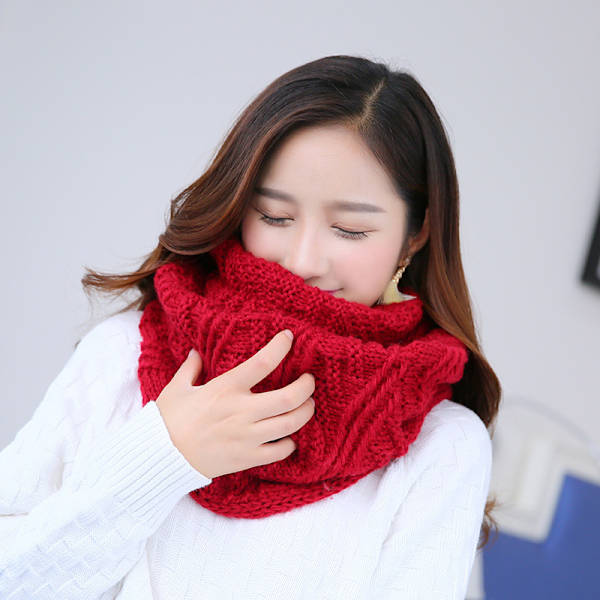 Vinter Blød Unisex Chunky Knit Cirkel Loop Infinity Halsvarmer Sjal