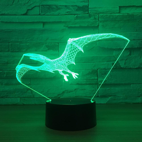 Flyvende Dinosaur Drage 3D Lampe USB Led Lampe Dyr Pterosaur Vinger Bord Natlys Børnefødselsdagsgave Belysning