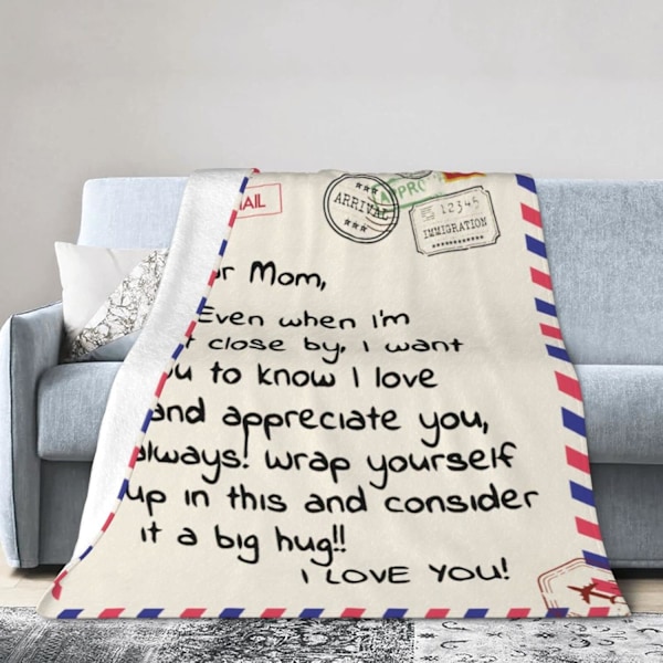 150*200CM Kære Mor Tæppe til Mors Dag, Super Bløde Flanell Kastetæpper til Jul Valentinsdag til Seng Sofa 150x200cm