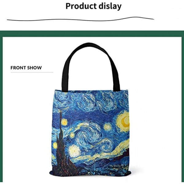 AVEKI Canvas Tote Bag, Dam Casual Axelväska Handväska, Återanvändbar Flerfunktionell Hållbar Shopping Matkasse i Bomull för Utomhusbruk, Himmel