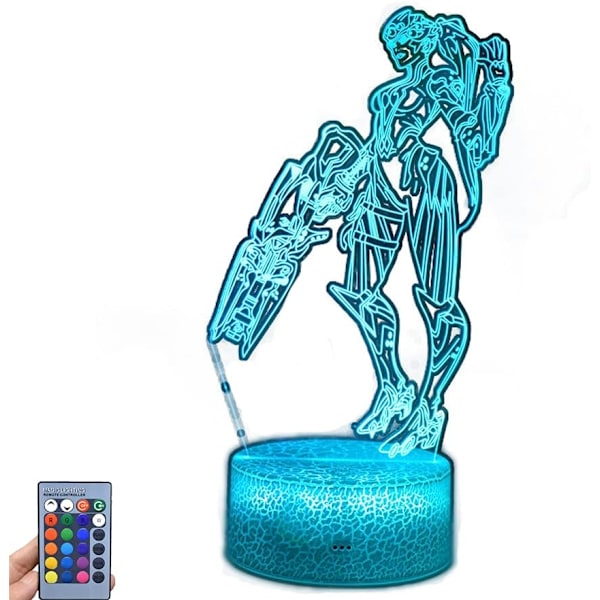 Spill OW Widowmaker, LED nattlys, 3D illusjonslys, USB berøring/fjernkontroll 16 farger, hjemmedekor (sprekk fjernkontroll 16 farger)