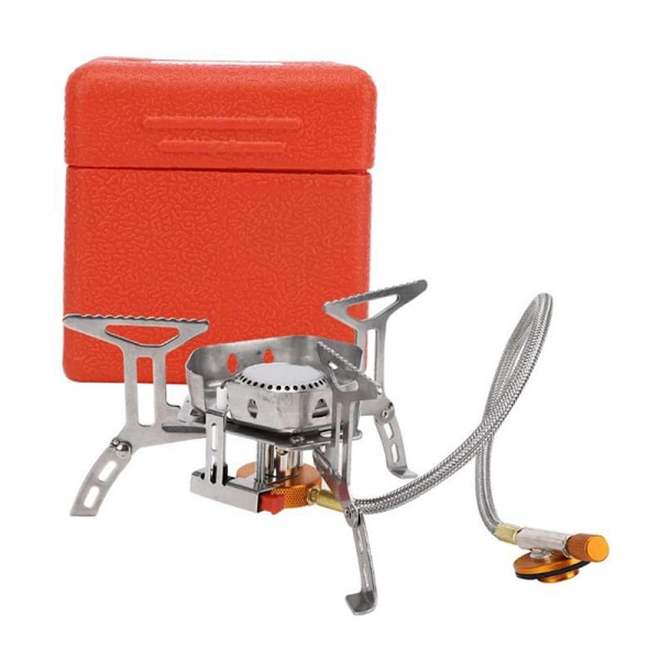 3500W Vindtät Campingspis Camping Gaskamin med Bränslebehållare Adapter, Piezo Tändning, Bärväska, Bärbar Hopvikbar Spisbrännare för Utomhusbruk