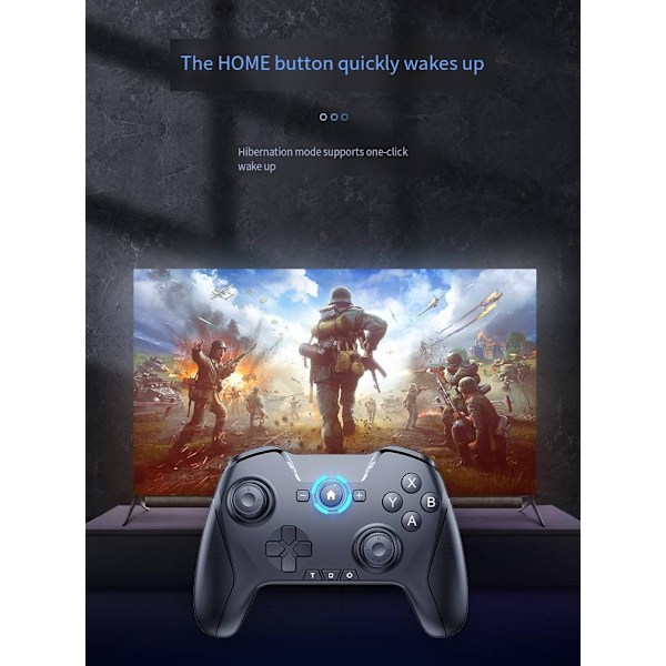 For Nintendo Ns Switch Pro håndtak Apple Computer Trådløs Bluetooth Mobiltelefon 2.4G Spillhåndtak Blue