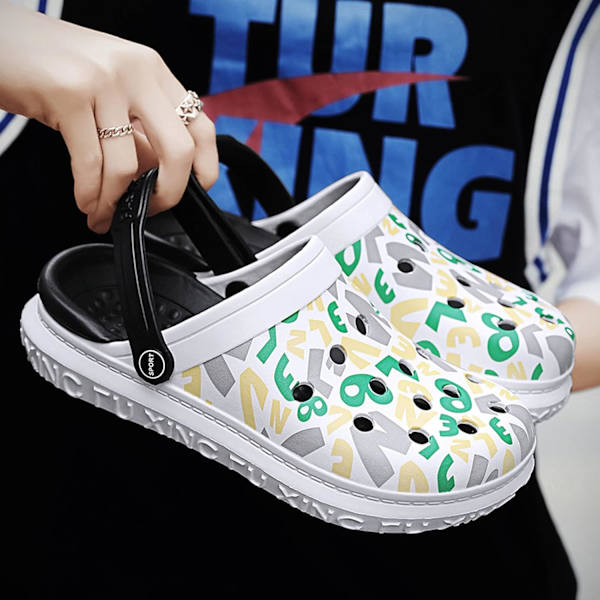 Herre- og damesko til havearbejde, sommersandaler, lette, skridsikre vandresko, unisex-clogs til voksne til pool, strand, have, brusebad Green 10.25inch 10 Women/8.5 Men