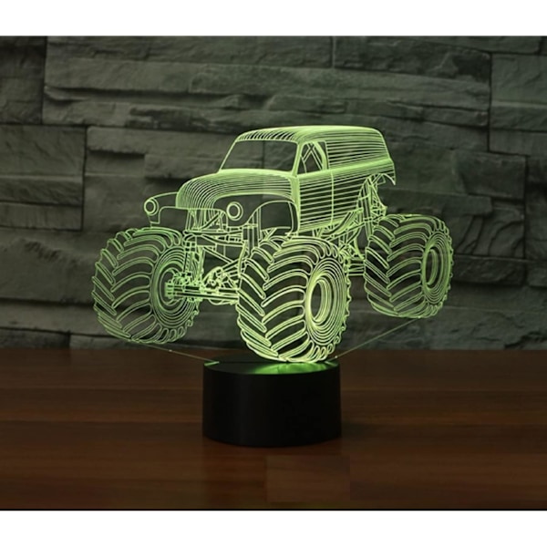 3D Traktorbil Fjärrkontroll 16 Färger Nattlampa Illusion Akryl LED Bord Sänglampa Barn Sovrum Skrivbords Dekoration Födelsedagspresenter Leksak för Barn