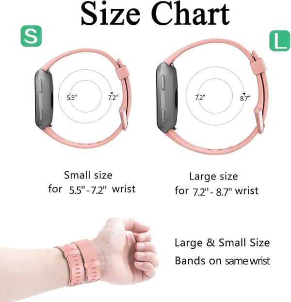 Smartwatch-remmen er kompatibel med Fitbit versa Smartwatch, versa 2 og versa Lite se ure til kvinder og mænd (Peach-L)