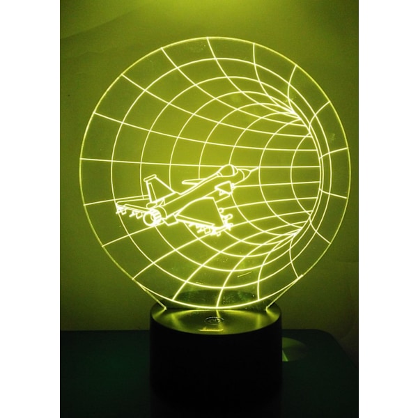 3D Natlys LED Illusion Lampe Sengelampe Bordlampe, ATTOE 7 Farveskiftende Lys med Akryl Flad & ABS Base & USB Oplader som Hjemmedekoration
