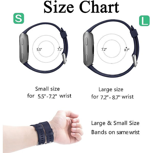 Smartklokkestroppen er kompatibel med Fitbit versa Smartwatch, versa 2 og versa Lite se-klokker for kvinner og menn（ Slate Blue-S）