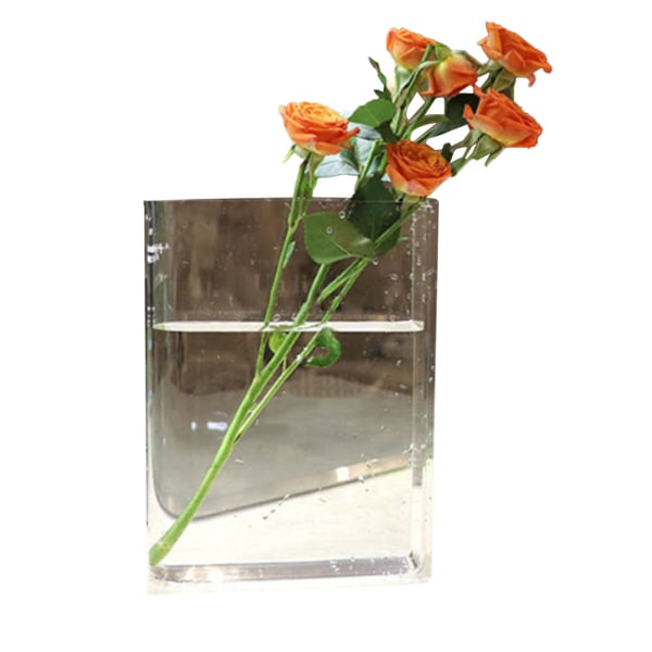 Bog Vase til Blomster Æstetisk Værelse Dekoration Kunstnerisk Kulturel Smag Dekorativ Bog Form Blomster Vase til Hjem Soveværelse Kontor Transparent (White Characters)