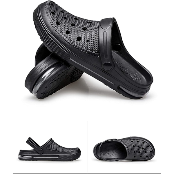 Unisex Have Clogs Vandsko Strandsko Tøfler Sandaler Luftpude Letvægts Komfortable Black 10.75inch 5 Women/4 Men